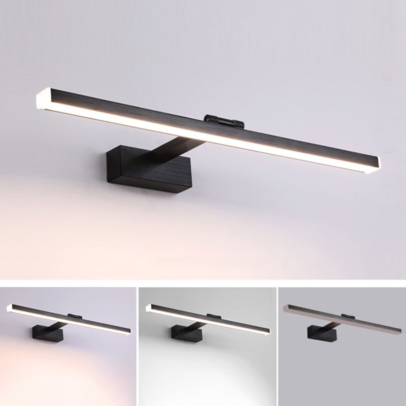 Moderner Stil linearer Wandleuchten Beleuchtung Metall LED Badezimmer Wandleuchte in Schwarz