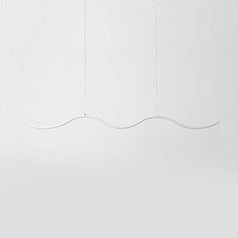 Metal Linear Shade Island Pendant Postmodern Style 1 Light Island Lighting for Living Room