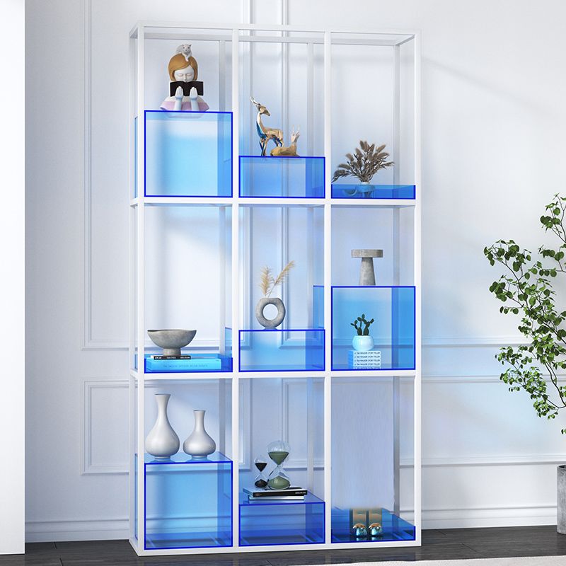 Open Back Standard Bookshelf Modern Style Acrylic Bookcase with Shelves