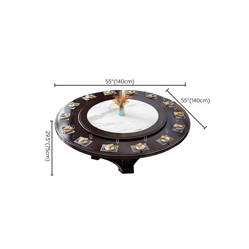 Solid Wood Pedestal Dining Table Tradition Turntable Kitchen Table