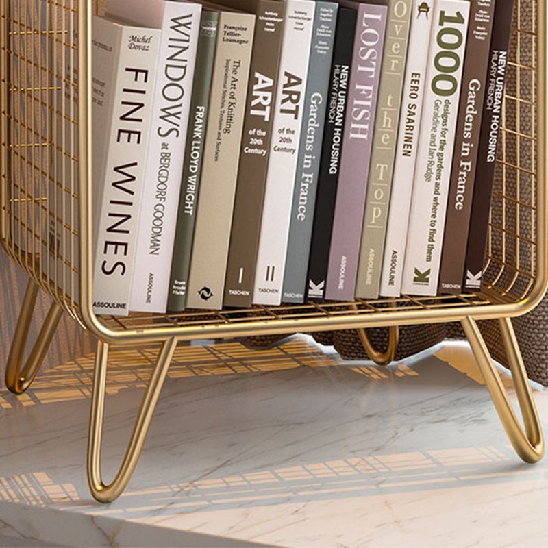 Glam Metal Bookshelf Standard Shelf Bookcase for Home Office 11.8" W