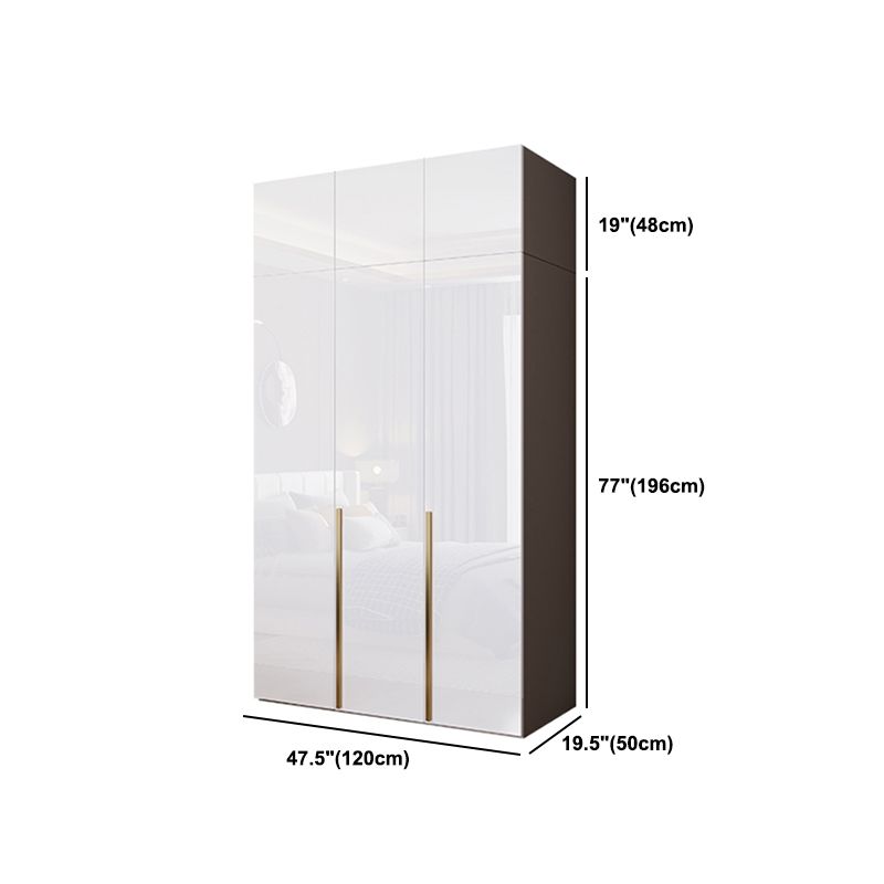 Contemporary Wooden Wardrobe White Colour Soft Close Door Wardrobe Closet