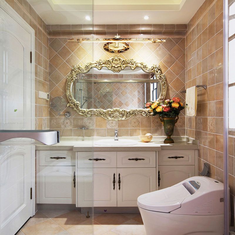 Bar Shaped Vanity Mirror Lamp Traditional Resin Bathroom LED Wall Light