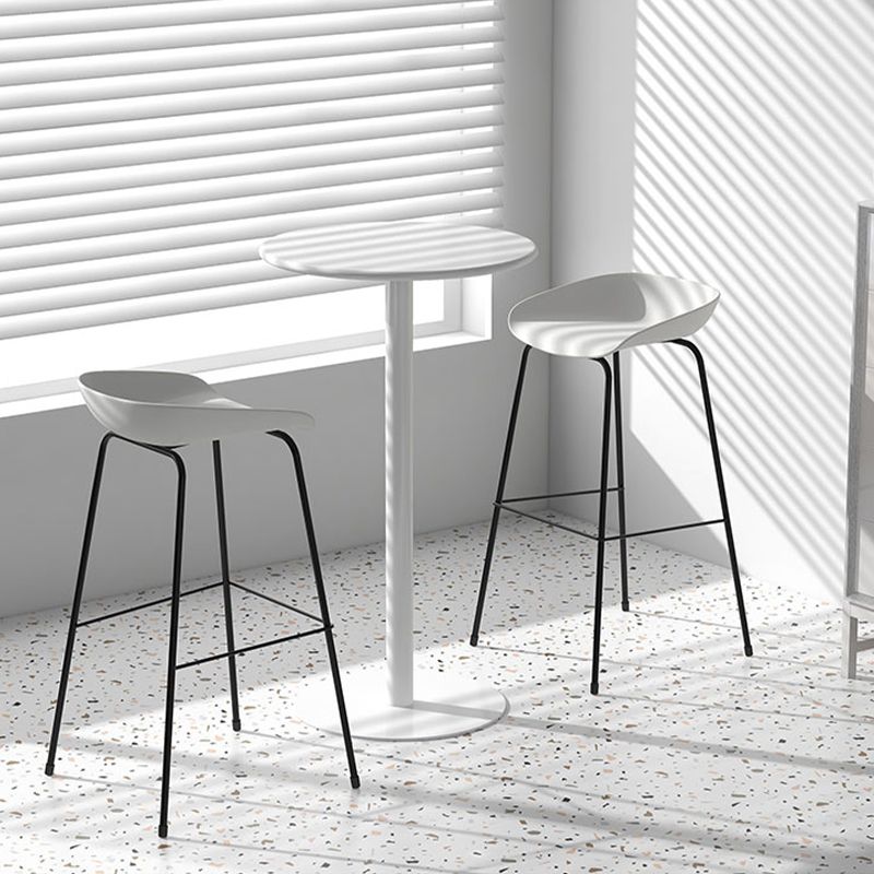Contemporary Living Room Plastic low Back Bar Stool with Footrest