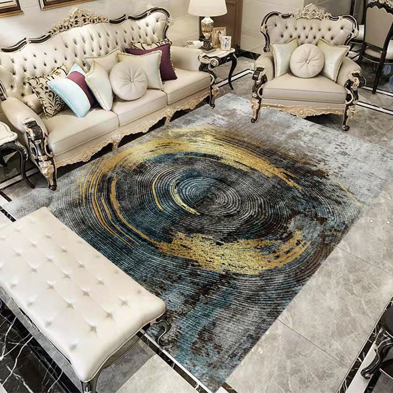 Gray Simple Rug Polyester Graphic Indoor Rug Washable Rug for Drawing Room