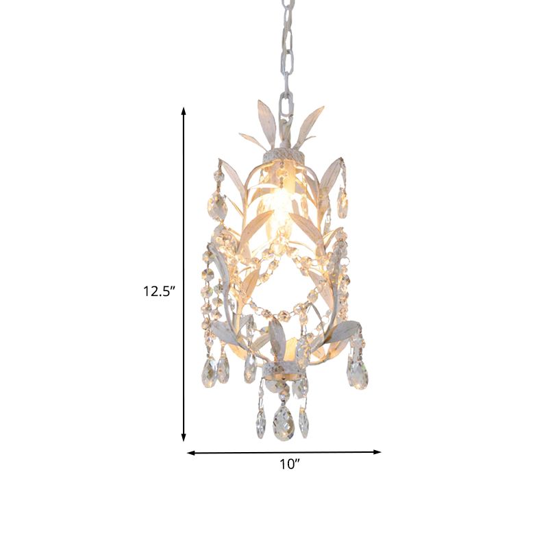 Foglie Bening Hang Freeture Modernismo 1 Ciondolo sospensione a goccia cristallina in lampadina in bianco