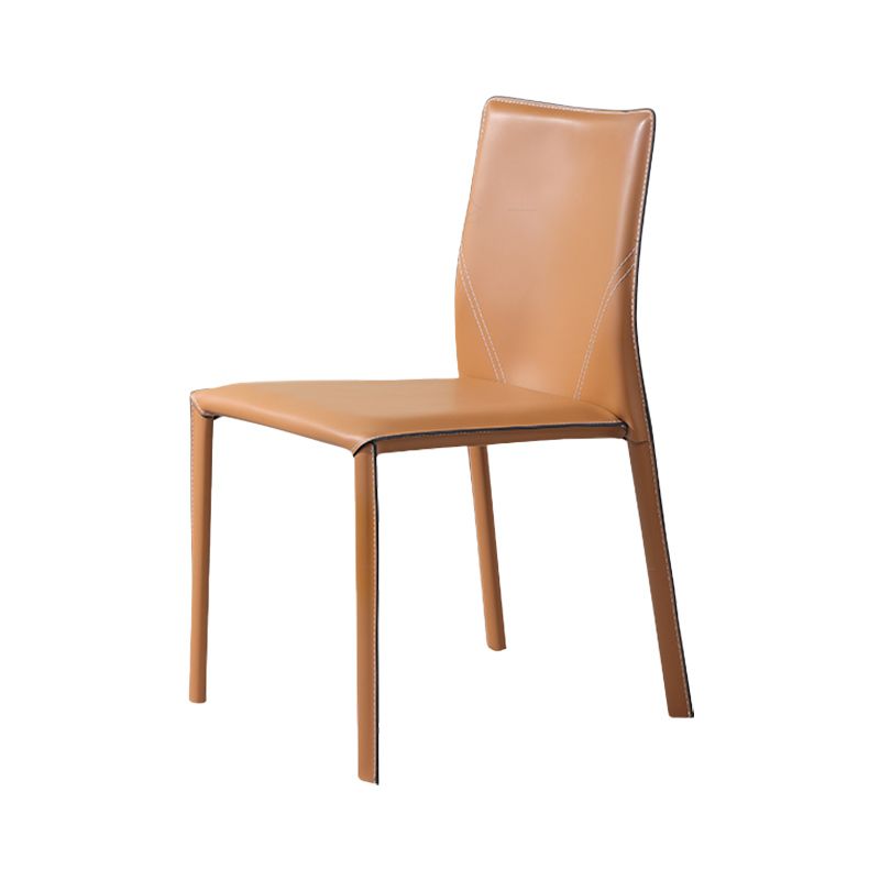 Designer Style Armless Chair Solid Back Side Leather Chair for Restaurant