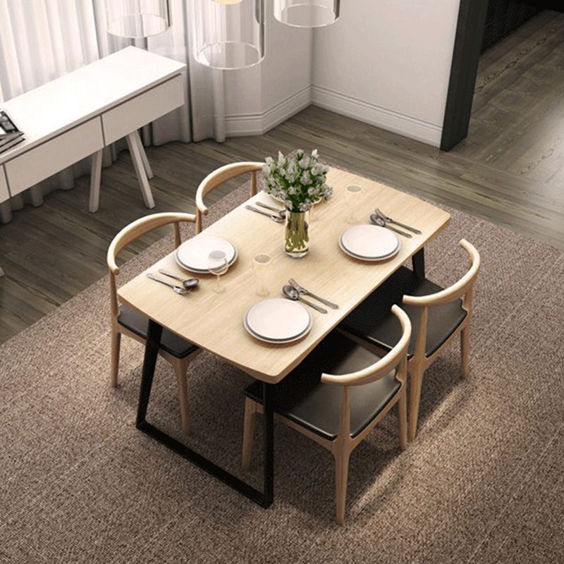 Industrial Wood Dining Table Dining Rectangle Table with Metal Legs