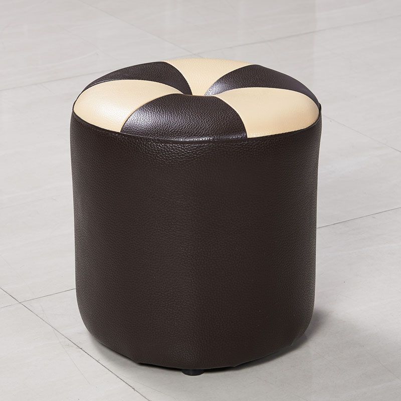 Purple Modern Round Pouf Stain Resistant Color Piece Pouf for Living Room