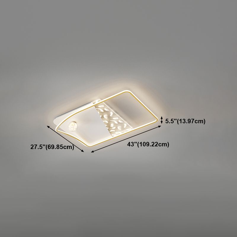Forme géométrique LED plume plafonnier moderne fer 3 lumières encastré pour salon