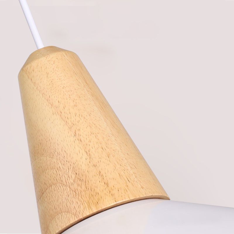 Houten kegel hanglamp in moderne beknopte stijl gelakte ijzeren macaron hangende lamp