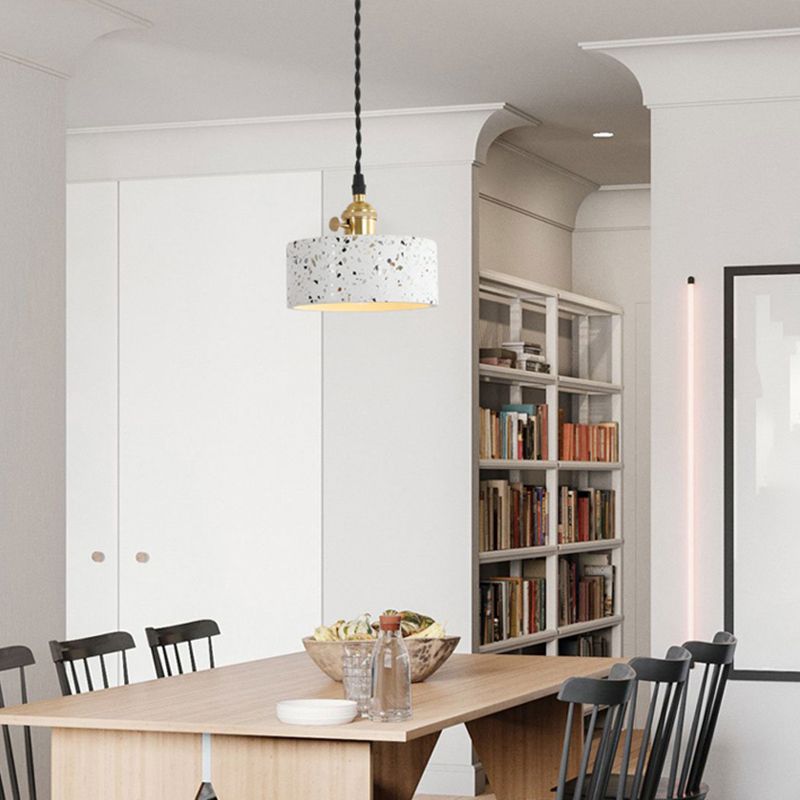Éclairage de pendentif de ciment à tête simple simple contemporain pour salle d'étude de bar