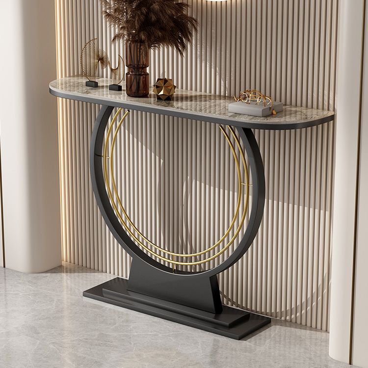 11.8" Wide Stone Console Table Scratch Resistan Console Table Ironcraft Frame Accent Table
