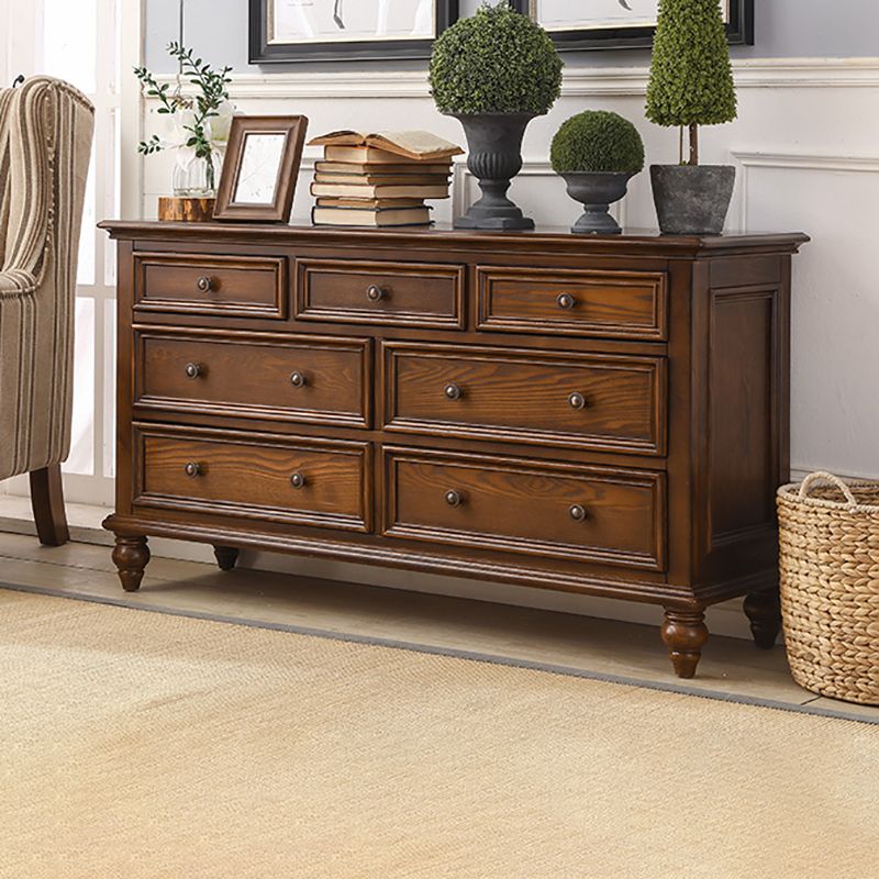 Traditional Solid Wood Storage Chest Dresser with 3/4/7 Drawers