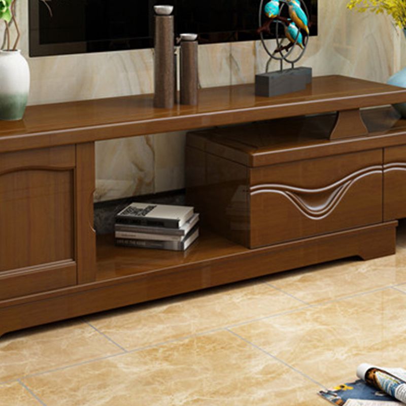 Wooden TV Stand Console Traditional Style Home TV Cabinet with Drawers