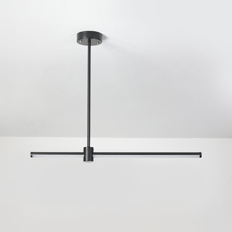 Modern LED Island Lighting Black Acrylic Chandelier Light Fixture for Bedroom