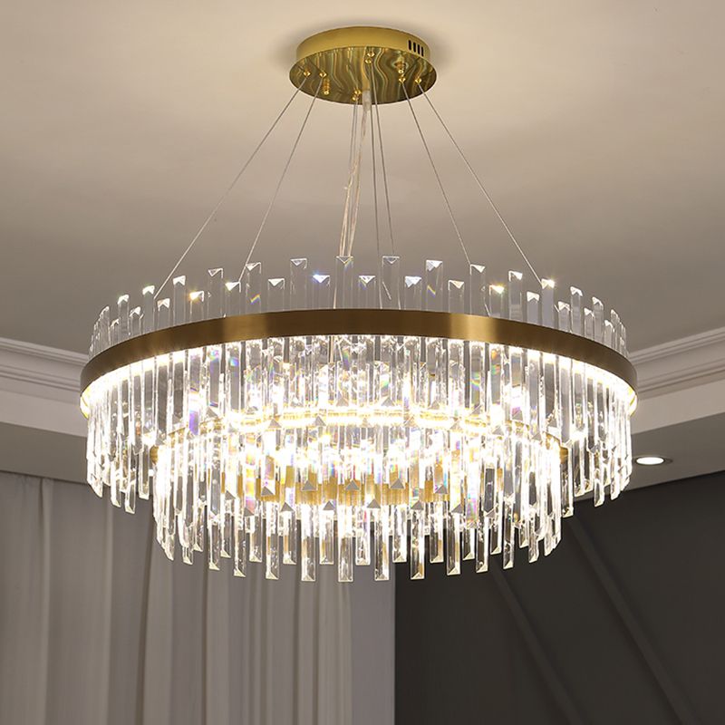 Runde Form hängende Lichter Kristall Kronleuchter für Wohnzimmer Esszimmer