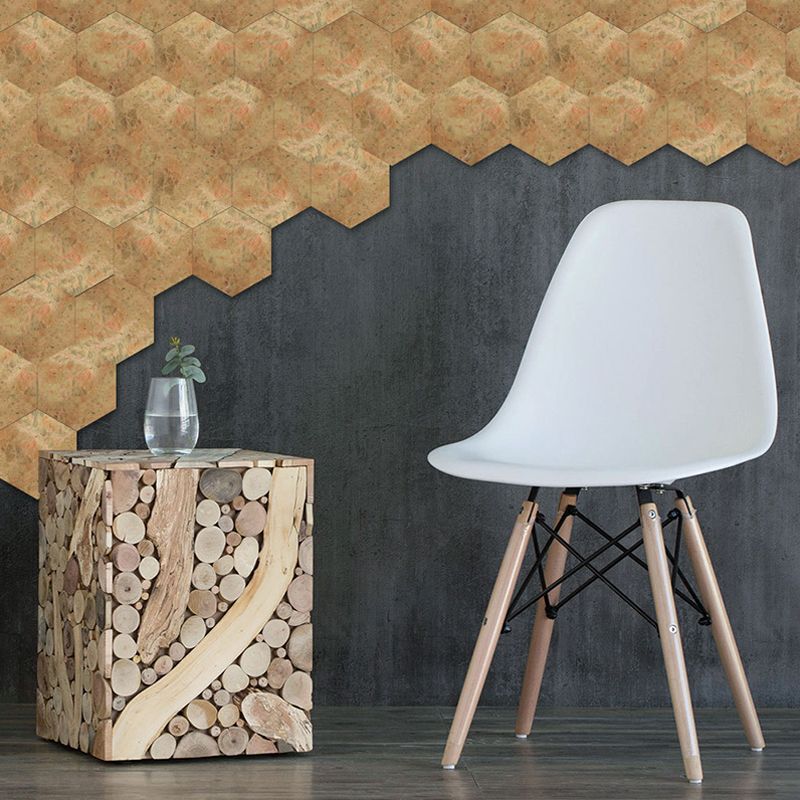 Modernist Faux Granite Peel Wallpapers in Yellow Living Room Wall Covering, 5-sq ft