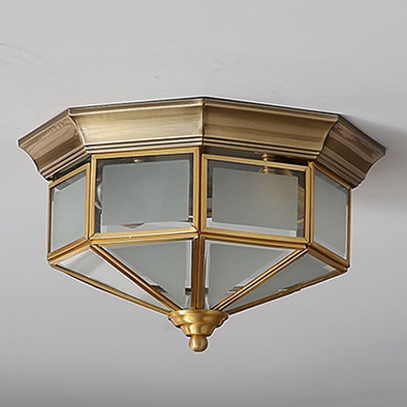 Dispositivo de fijación del techo interior de cobre de la colonia de lámparas de techo geométrico de vidrio esmerilado