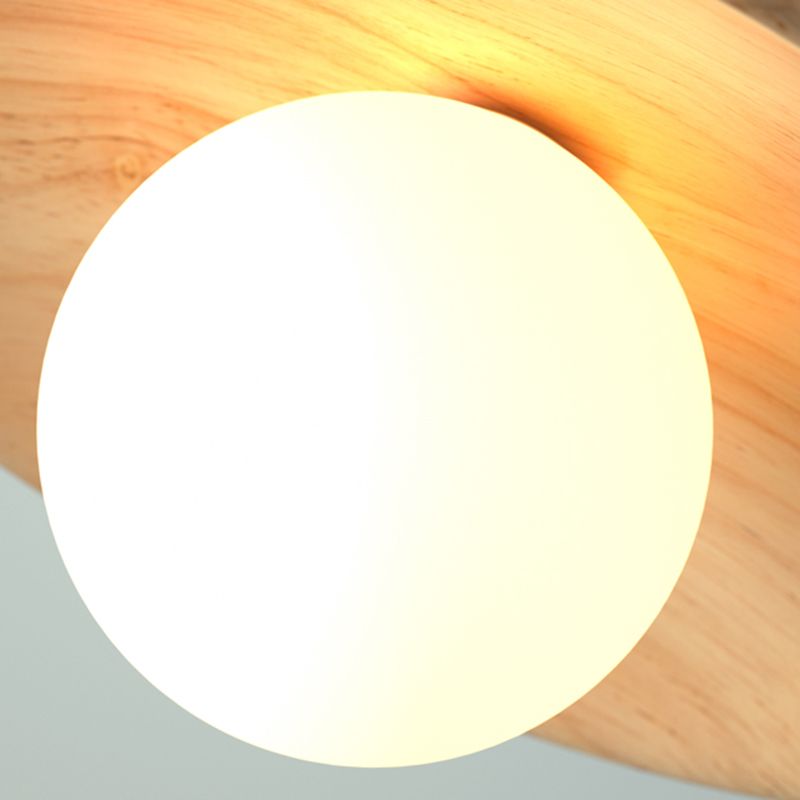 Lámpara de techo de madera moderna y sencilla, mini lámpara de pasillo de montaje semiempotrado con 1 luz