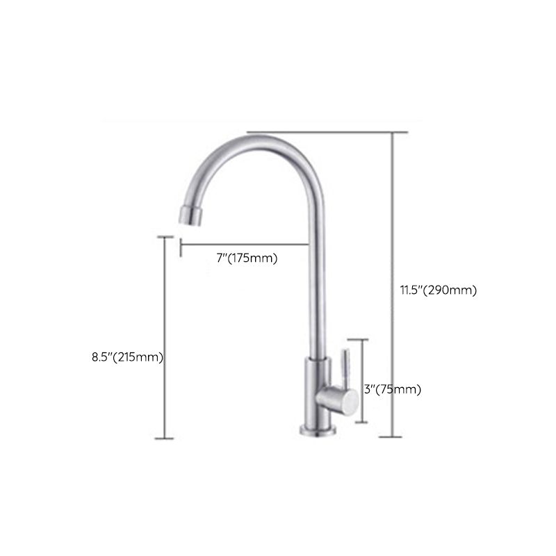 Contemporary Single Handle Faucet Standard Kitchen Faucet Pull down 1-Hold Water Filler