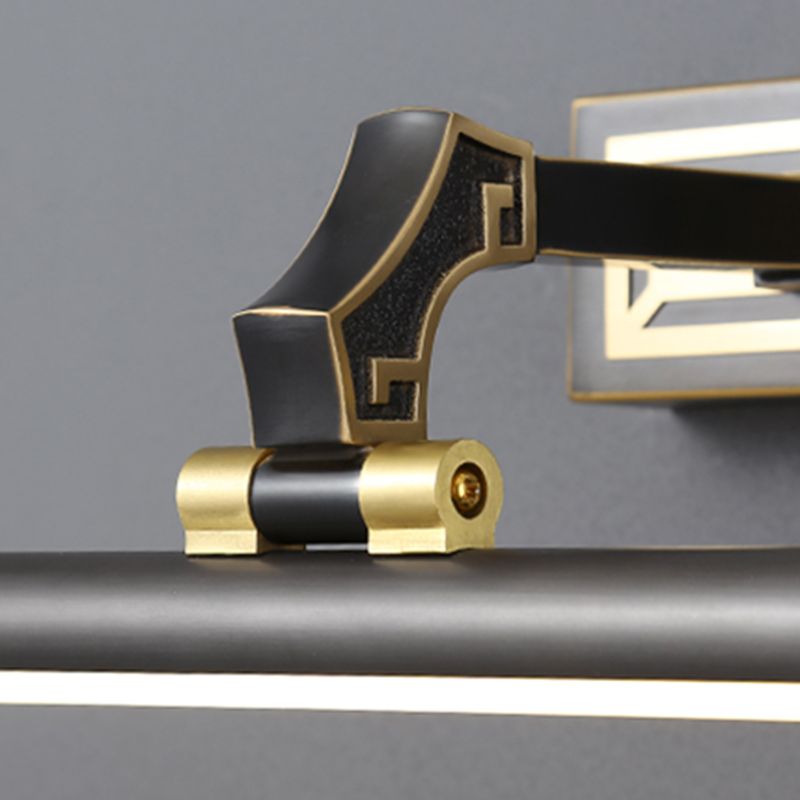 Metal Metallic Bar Vanity Light Contemporary Wall Mount Light in Brass/Black