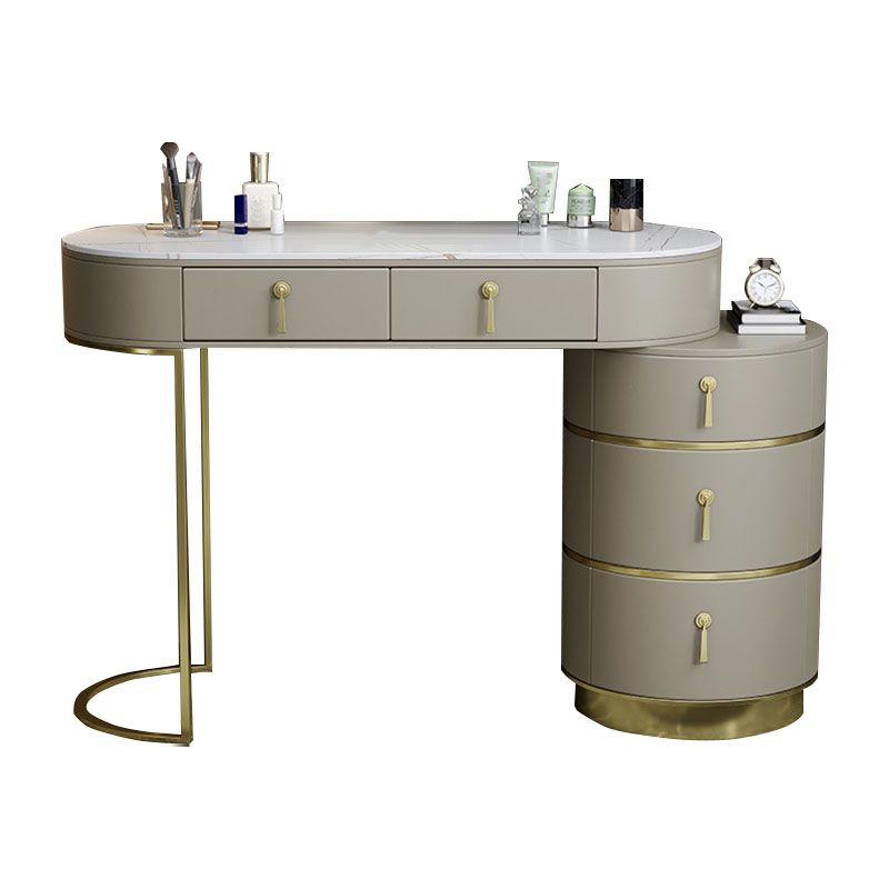 Contemporary Dressing Table Stool Set Slate Top Vanity Dressing Table