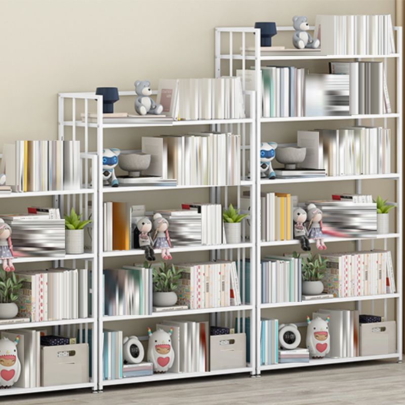 Open Back Standard Bookcase Metal Modern Bookshelf with Shelves