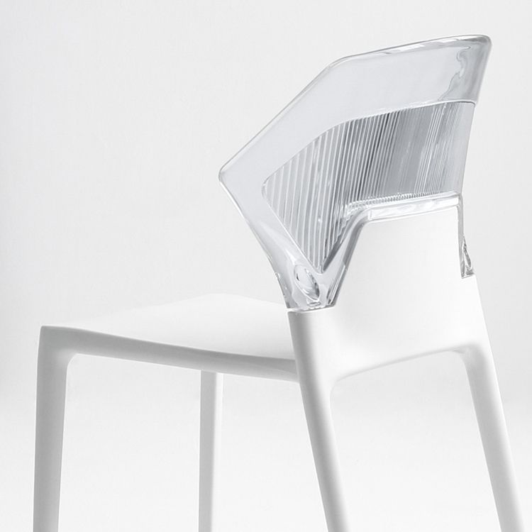Modern Dining Room Wingback Armless Plastic Stacking Dining Chair