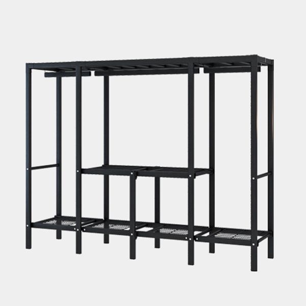 Black Steel Frame Wardrobe Contemporary Folding Wardrobe Armoire