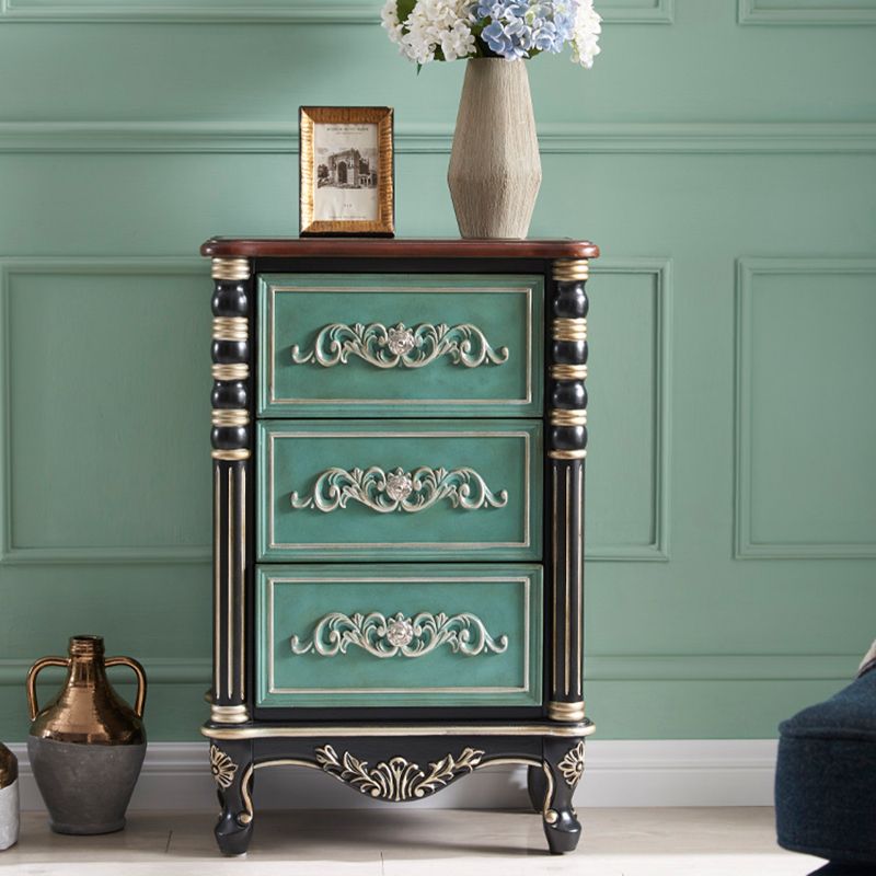 Traditional Rubber Wood Storage Chest Home Chest with 3 Drawers