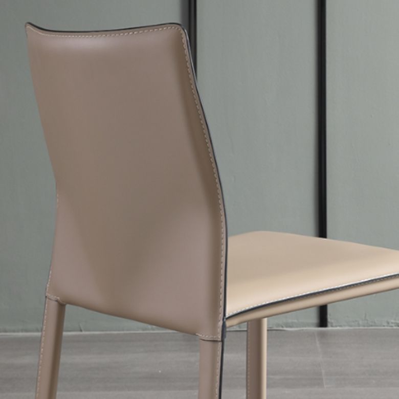 Dining Room Armless Chair Home Faux Leather Parsons Dining Chair