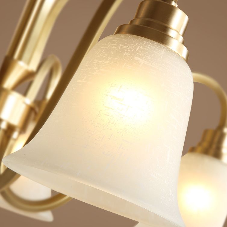 Bell Shape Pendant Lights Modern Glass Pendant Chandelier in Gold Finish