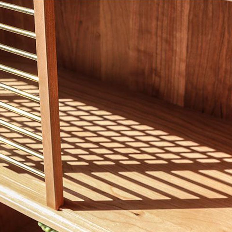 Contemporary Open Back Standard Bookcase Solid Wood Bookshelf with Shelves