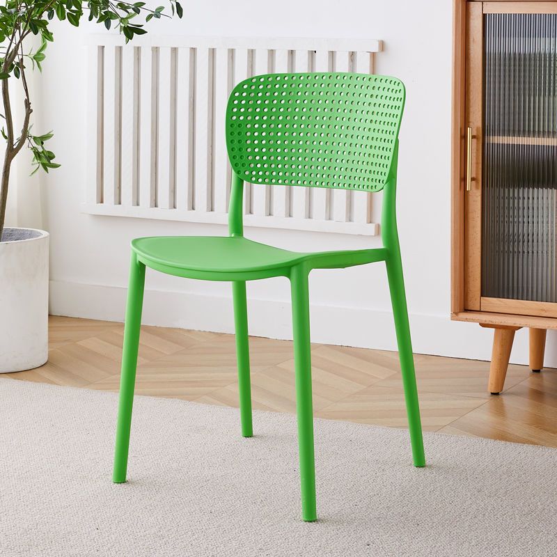 Open Back Dining Side Chair Modern Indoor-Outdoor Plastic Chair