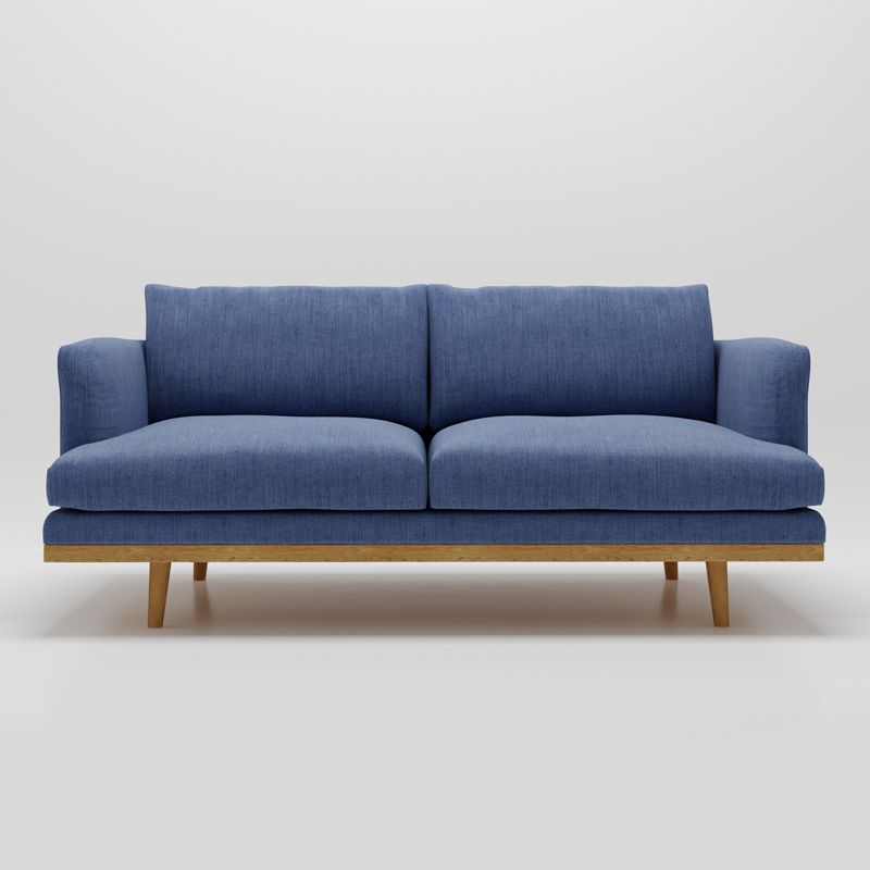 Living Room Cotton 2-seater Sofa Square Arm Standard Seating
