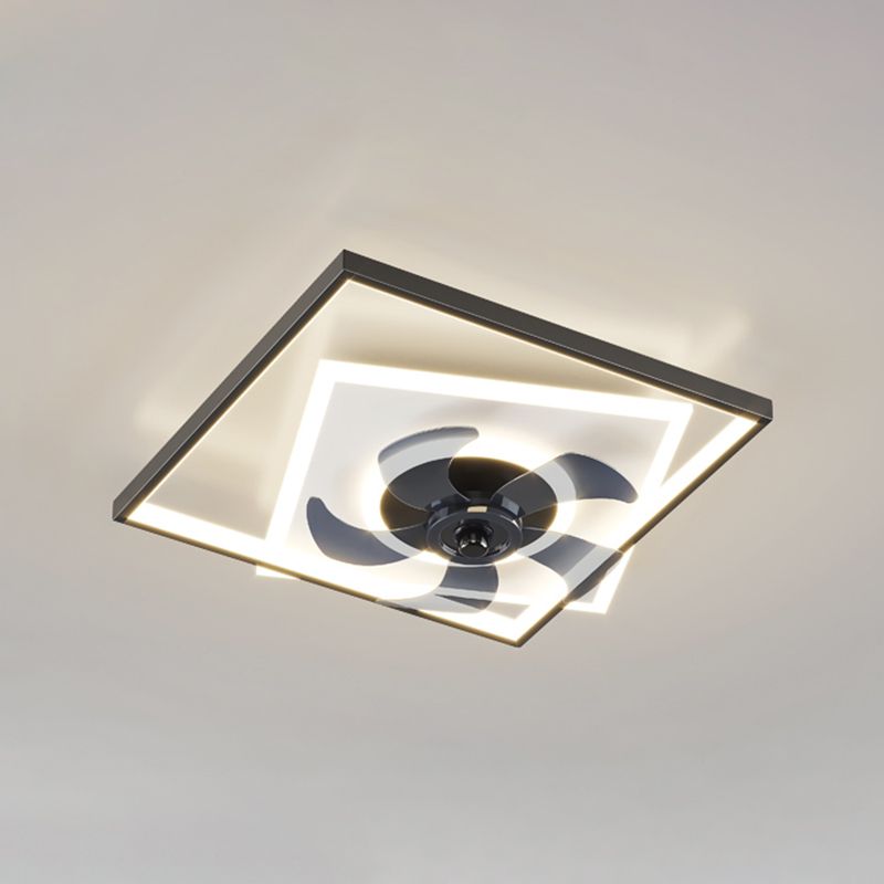 Modern Geometry Shape Ceiling Fan Lamps Metal 3 Light Ceiling Fan Lighting for Bedroom