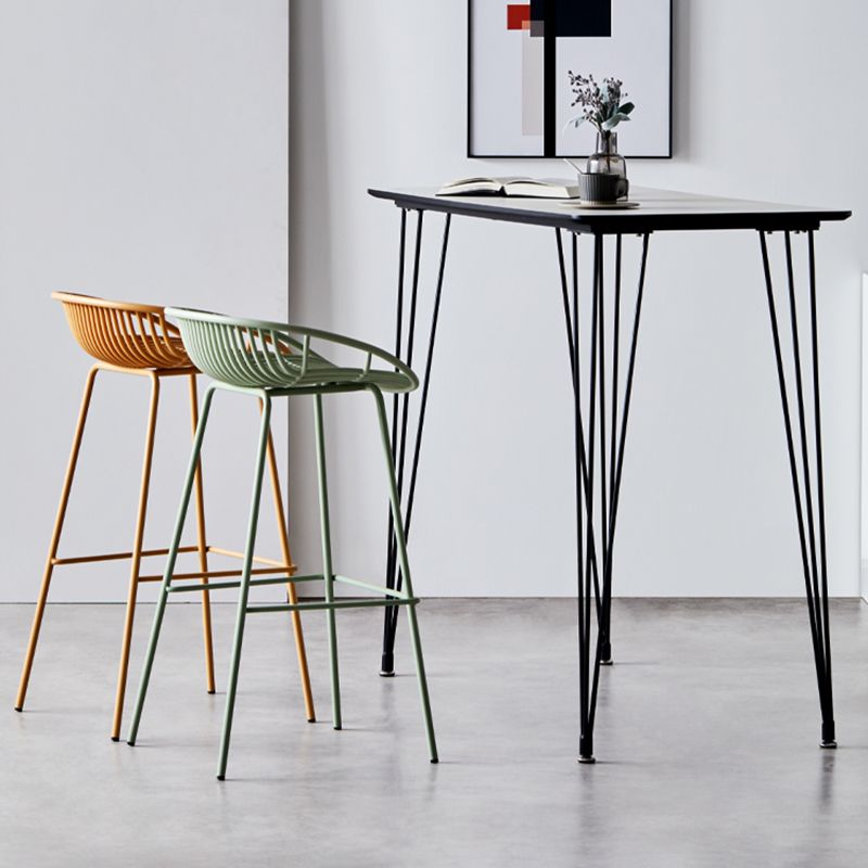 Contemporary Metal Bar Stool Bucket Counter Bar Stool with Metal Legs