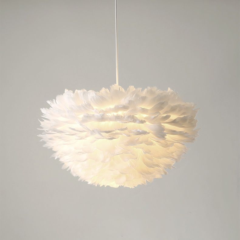 Lampada a sospensione piuma in stile moderno nordico a forma di piuma piuma lampada lampadario appeso per camera da letto