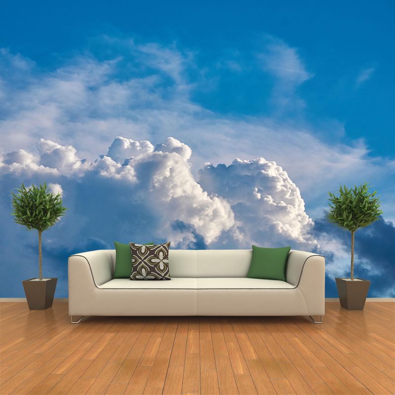 Contemporary Cloud Mural Environment Friendly Wall Covering for Sleeping Room