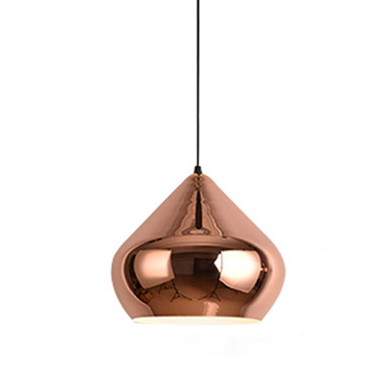 Metal Shaded Pendant Light Kit Modern Rose Gold Hanging Light Fixture for Dinning Room