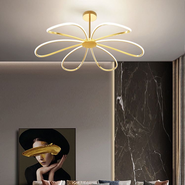 Floral Metal Hanging Chandelier Nordic Style LED Pendant Chandelier for Living Room