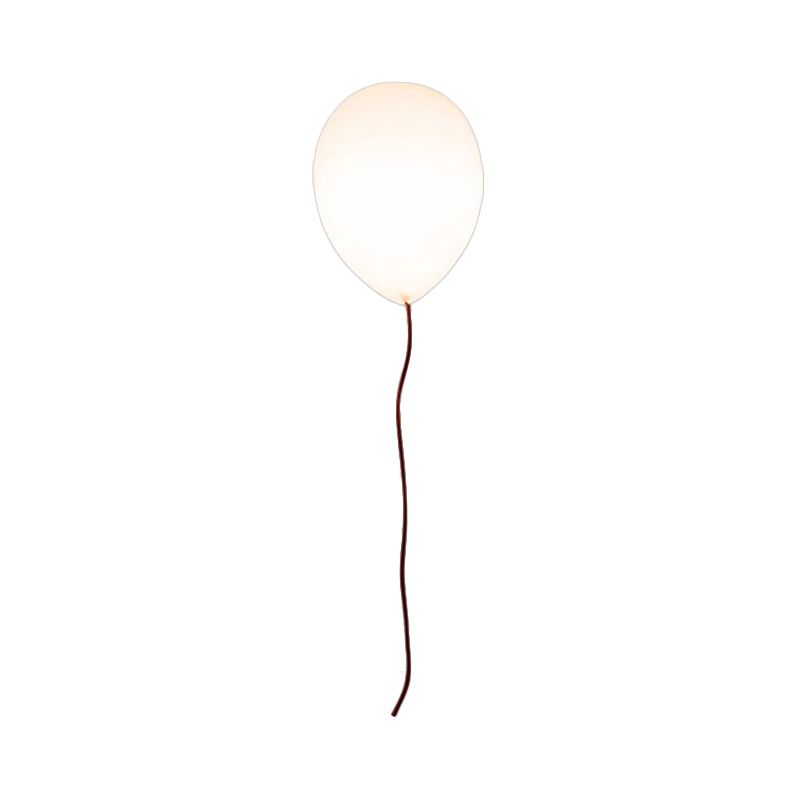 White Balloon Shade Flush Mount Light Contemporary 8"/10" W 1 Head Opal Glass Ceiling Mounted Fixture, Warm/White Light