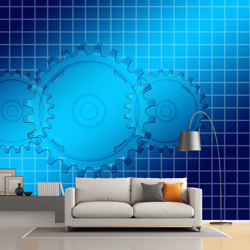 Industrial Gear Mural Wallpaper Mildew Resistant Wall Covering for Wall Decor
