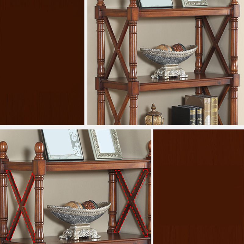 14" Wide Contemporary Shelf Bookcase Open Solid Wood Bookcase