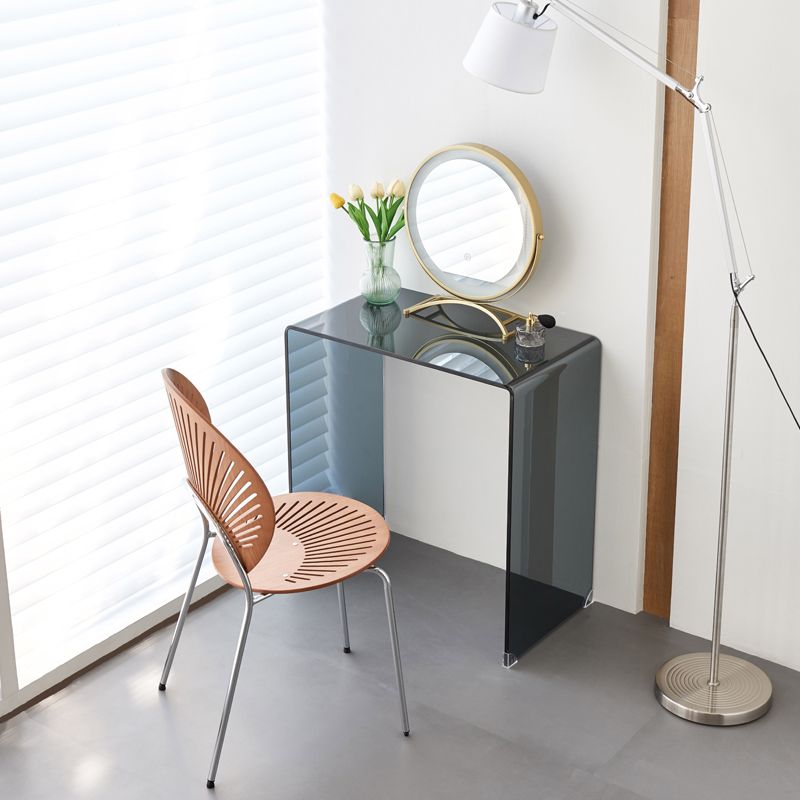 Contemporary Glass Make-up Vanity Glass Top Vanity Set for Bedroom