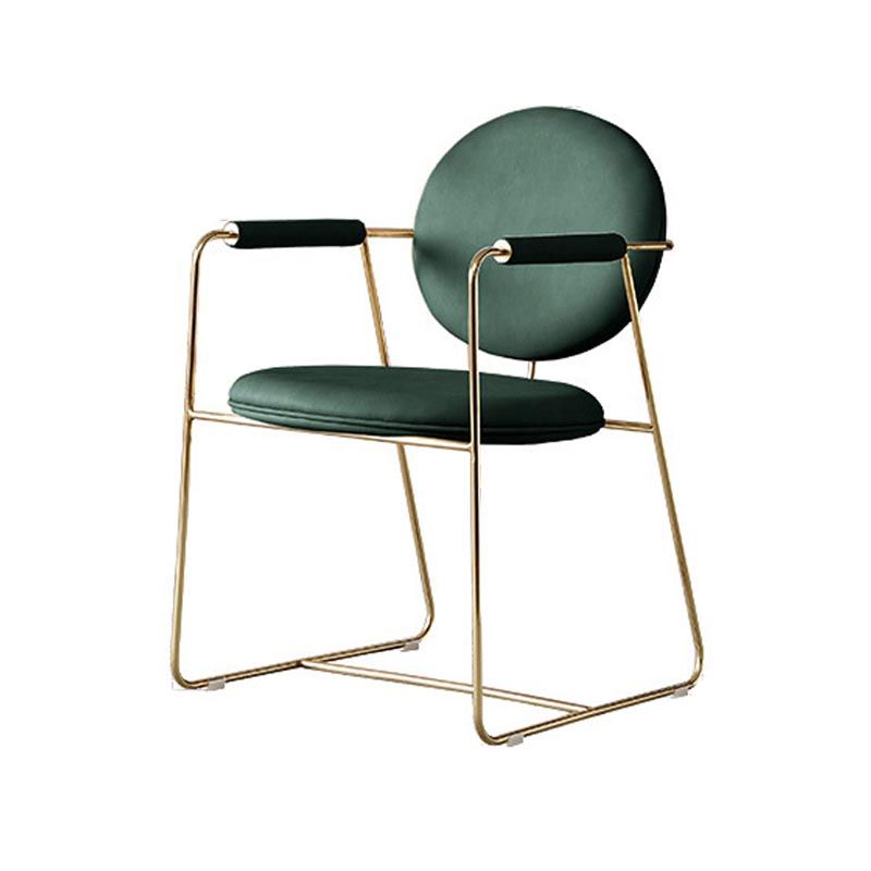 King Louis Back Dining Arm Chair Leather Upholstered Dining Chair