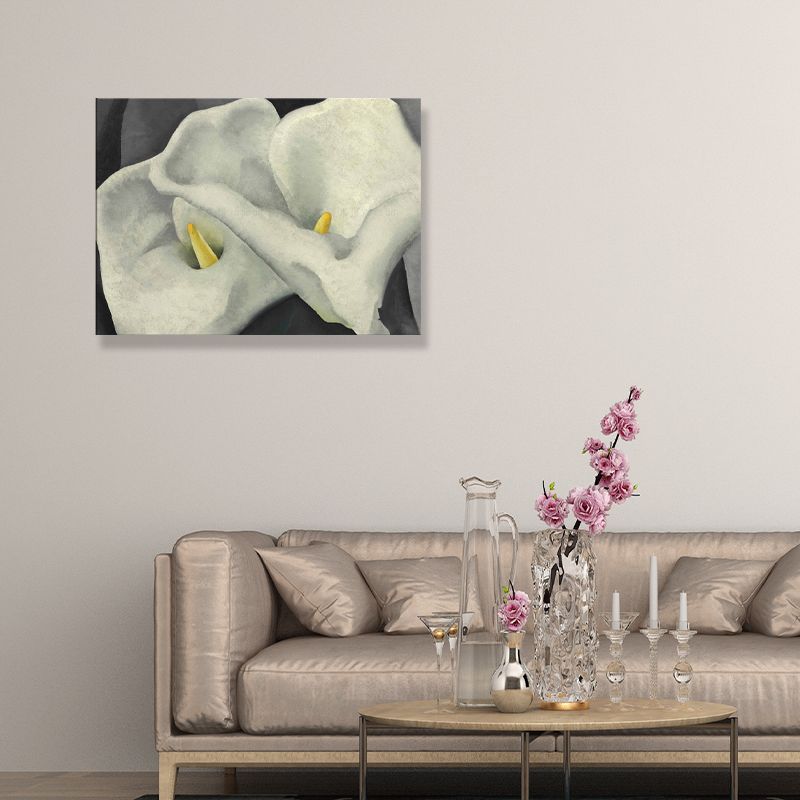 Dual Calla Lily Canvas Print Textured Traditional Living Room Wall Art Decor(Multiple Sizes)