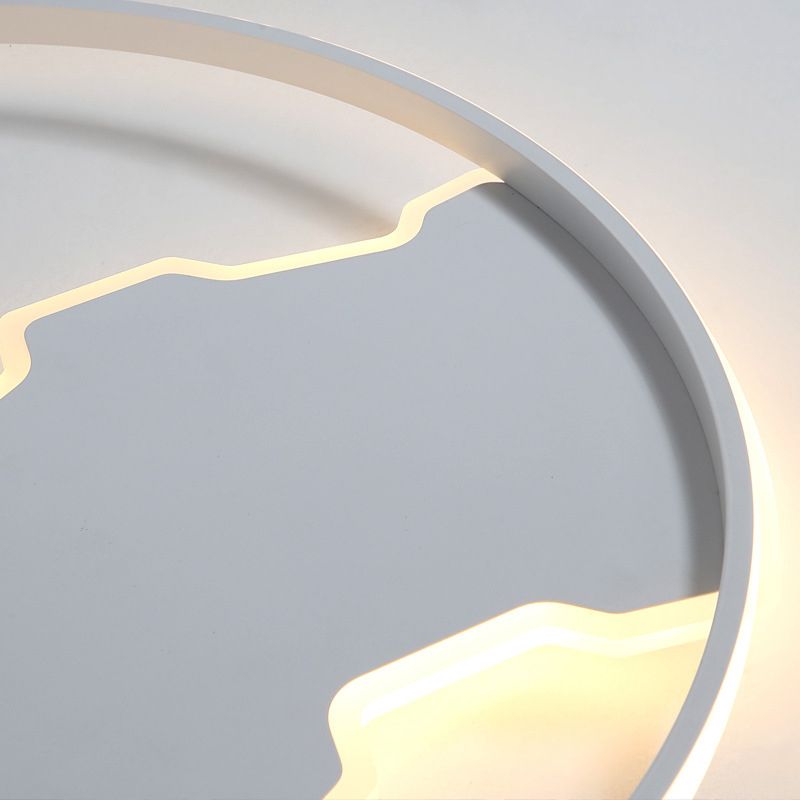 Einfache kreisförmige Deckenleuchte aus Acryl für Schlafzimmer, LED-Deckenleuchte in Weiß, 16,5"/20,5" breit