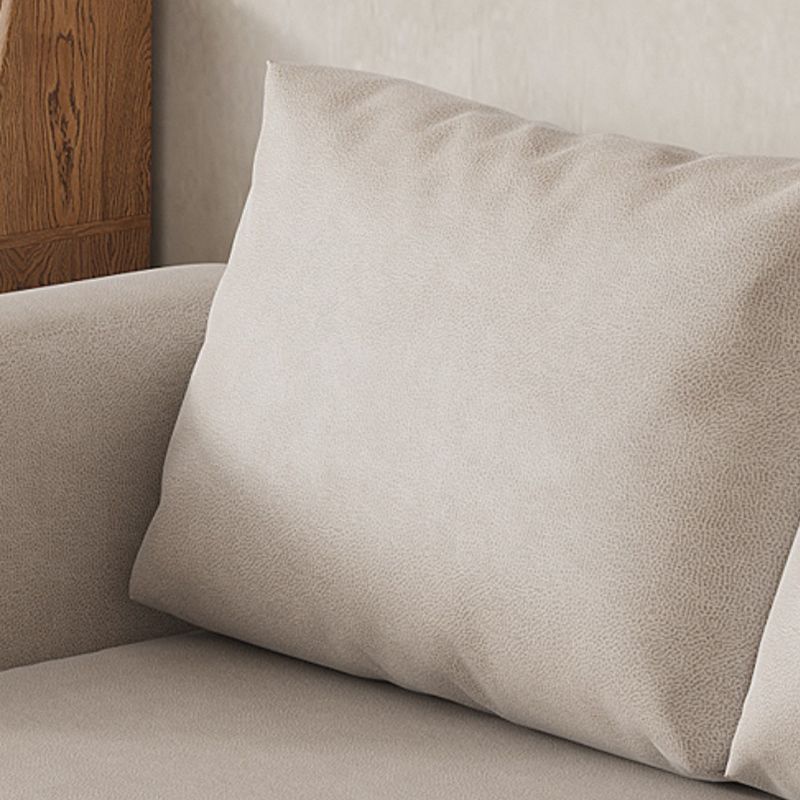 Leather Square Arm Sofa Bed Solid Color Storage Sofa Bed for Apartment